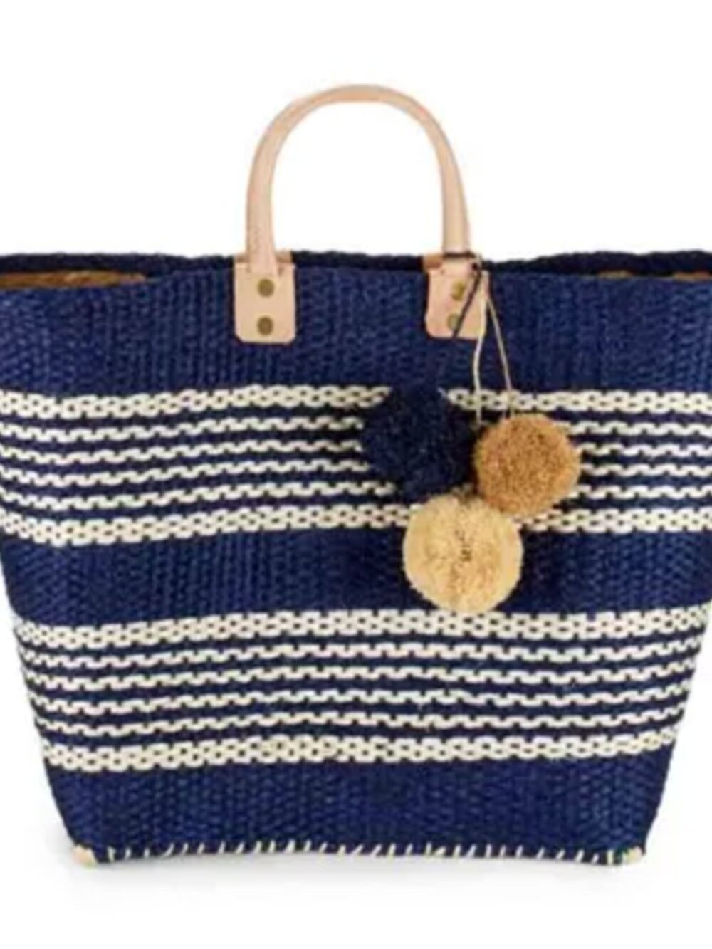 This is a Mar Y Sol Capri woven sisal tote in navy